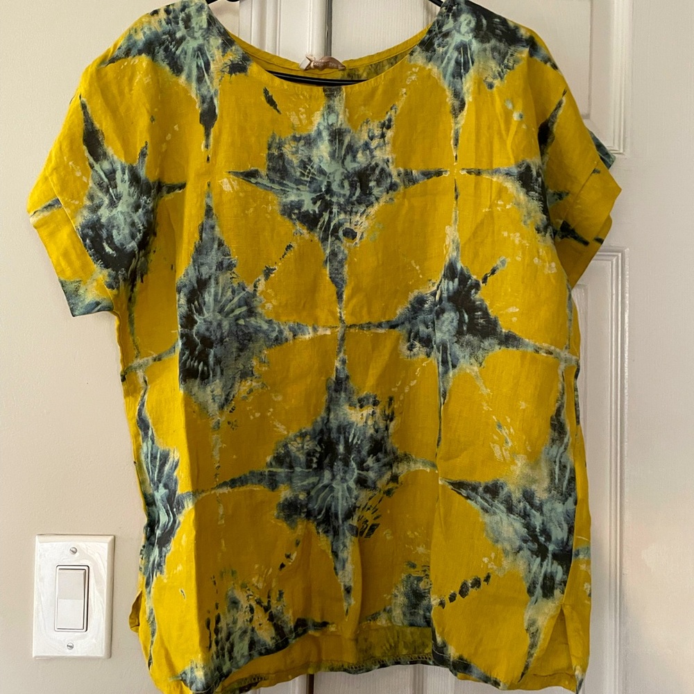 Tie dye linen blouse size M